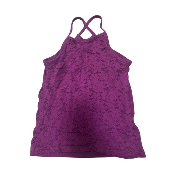 abercrombie kids Other - Abercrombie Kids Girls Purple Lace Tank Top Cross Back Ribbed Cami Size 11/12